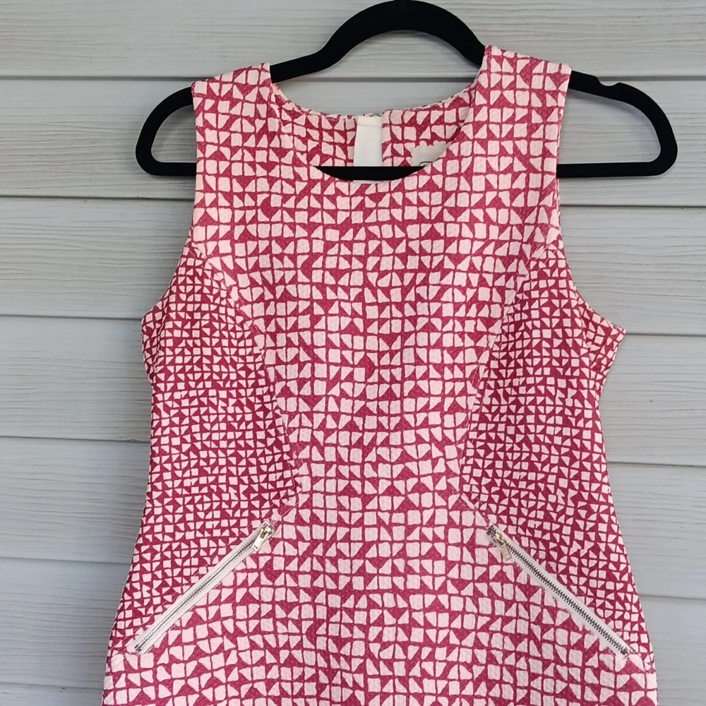 Tabitha Anthoropologie Red, White, Geometric A-line Dress - Picture 2 of 6